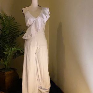 White One Shoulder Strap Jumpsuit